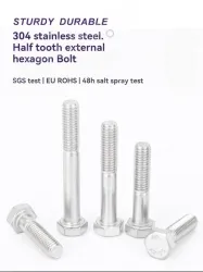 Half thread external hexagonal bolt M8*35