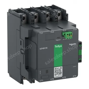 LC1G1504KUEN Contactor, high power, TeSys Giga, standard version, 4 pole/NO, AC-1 <=440V 275A, 100-250VAC/DC coil